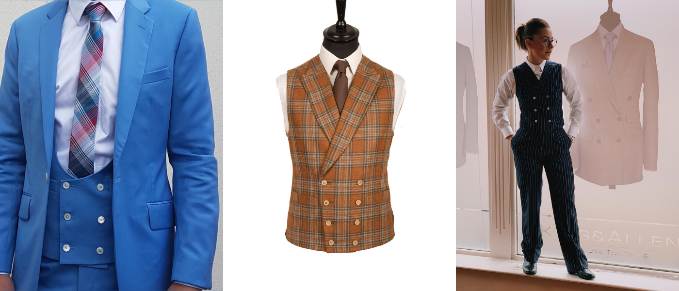 Double breasted jacket hot sale with waistcoat